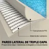 Piscina Desmontable Tubular 316x238x66,5 cm 3700 L con Marco Metálico Parche de Reparación sin Depuradora Gris - Ogal.Es