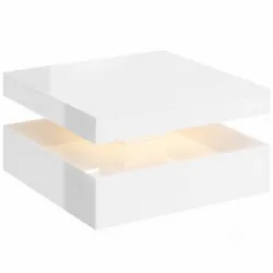 Mesa de Centro con LED RGB 7 Colores de Alto Brillo Blanco con Almacenamiento Abierto y Mando a Distancia 78x78x... - Ogal.Es