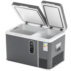 Nevera Portátil Eléctrica con Compresor 35L Doble Zona Control App Luz LED Pantalla para Coche y Camping Negro - Ogal.Es
