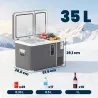 Nevera Portátil Eléctrica con Compresor 35L Doble Zona Control App Luz LED Pantalla para Coche y Camping Negro - Ogal.Es