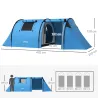 Tienda de Campaña para 3 Personas con Ventanas Gancho Bolsa de Transporte Impermeable 3000 mm 470x220x150 cm Azu... - Ogal.Es