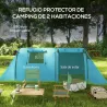Tienda de Campaña para 3 Personas con Ventanas Gancho Bolsa de Transporte Impermeable 3000 mm 470x220x150 cm Azu... - Ogal.Es
