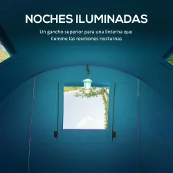 Tienda de Campaña para 3 Personas con Ventanas Gancho Bolsa de Transporte Impermeable 3000 mm 470x220x150 cm Azu... - Ogal.Es