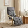 Butaca de Salón Tapizada en Lino con Reposapiés con Balanceo Suave Respaldo Alto Asiento Amplio Gris - Ogal.Es