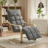 Butaca de Salón Tapizada en Lino con Reposapiés con Balanceo Suave Respaldo Alto Asiento Amplio Gris - Ogal.Es