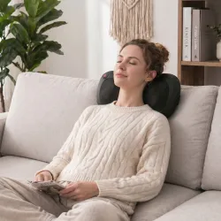 Cojín de Masaje Shiatsu con Calor y 4 Nodos Amasado Giratorio 3D Alivio de la Fatiga Muscular - Ogal.Es