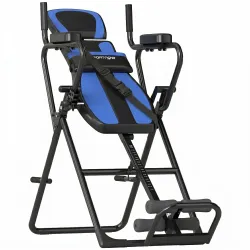 Tabla de Inversión Plegable con Dominadas y Flexiones Altura Ajustable 155-198 cm Ángulos 20° 40° 60° Cinturón Azul - Ogal.Es