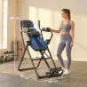 Tabla de Inversión Plegable con Dominadas y Flexiones Altura Ajustable 155-198 cm Ángulos 20° 40° 60° Cinturón Azul - Ogal.Es