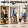 Tabla de Inversión Plegable con Dominadas y Flexiones Altura Ajustable 155-198 cm Ángulos 20° 40° 60° Cinturón Azul - Ogal.Es
