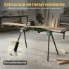 Soporte Sierra Ingletadora Universal con Rodillos Extensibles 94-195 cm Ajustable y Plegable Carga 150 kg Verde - Ogal.Es