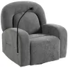 Sillón Relax Reclinable 3 en 1 con Función Mecedora Giratorio 360° Soporte para Teléfono Asiento Amplio Gris - Ogal.Es