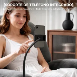 Sillón Relax Reclinable 3 en 1 con Función Mecedora Giratorio 360° Soporte para Teléfono Asiento Amplio Gris - Ogal.Es