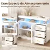 Aparador con LED RGB de 7 Colores Tomas Puertos USB 3 Cajones Estantes Abiertos 2 Puertas Blanco Brillante 100x3... - Ogal.Es