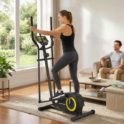 Bicicleta Elíptica para Casa Silenciosa con Bluetooth Compatible con App Resistencia de 8 Niveles Sensor Pulso R... - Ogal.Es