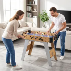 Futbolín de Mesa de 89 cm con 22 Jugadores 2 Pelotas 2 Marcadores Mangos Antideslizantes 89x61,5x70 cm Morado - Ogal.Es