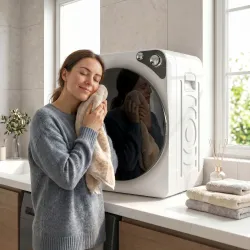 Secadora de Ropa Compacta 5 kg 1000W con 5 Modos de Secado Tambor de Acero Inoxidable Blanco - Ogal.Es
