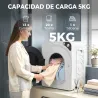 Secadora de Ropa Compacta 5 kg 1000W con 5 Modos de Secado Tambor de Acero Inoxidable Blanco - Ogal.Es