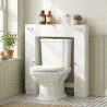 Mueble sobre Inodoro con 2 Armarios Cajón Abatible Portapapeles y Estantes Ajustables 88x18x98 cm Blanco - Ogal.Es