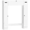 Mueble sobre Inodoro con 2 Armarios Cajón Abatible Portapapeles y Estantes Ajustables 88x18x98 cm Blanco - Ogal.Es