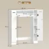 Mueble sobre Inodoro con 2 Armarios Cajón Abatible Portapapeles y Estantes Ajustables 88x18x98 cm Blanco - Ogal.Es