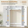 Mueble sobre Inodoro con 2 Armarios Cajón Abatible Portapapeles y Estantes Ajustables 88x18x98 cm Blanco - Ogal.Es