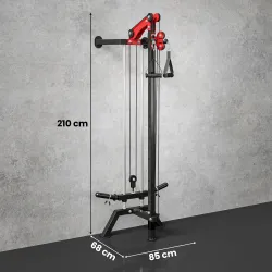 Máquina Polea Alta y Baja de Pared de Polea Ajustable en 16 Posiciones con Barra para Jalones para Casa en Gimnasio - Ogal.Es