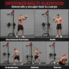 Máquina Polea Alta y Baja de Pared de Polea Ajustable en 16 Posiciones con Barra para Jalones para Casa en Gimnasio - Ogal.Es
