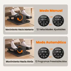 Mini Elíptica Eléctrica Bajo Escritorio con 12 Niveles Programas Automáticos Control Remoto y Pantalla LED Negro - Ogal.Es