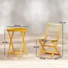 Conjunto de Jardín de 3 Piezas de Madera con 2 Sillas Plegables y Mesa Redonda para Patio Balcón Natural - Ogal.Es