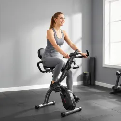 Bicicleta Estática Plegable con 8 Niveles de Resistencia Volante Pantalla LCD Bluetooth Pulsómetro y Sillín Ajus... - Ogal.Es