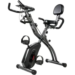 Bicicleta Estática Plegable con 8 Niveles de Resistencia Volante Pantalla LCD Bluetooth Pulsómetro y Sillín Ajus... - Ogal.Es