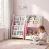 Estantería Infantil de Juguetes 3 en 1 con Librería Revistero y Mesita de Noche para Niños 3-8 Años 85,5x32x72 c... - Ogal.Es