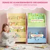 Estantería Infantil de Juguetes 3 en 1 con Librería Revistero y Mesita de Noche para Niños 3-8 Años 85,5x32x72 c... - Ogal.Es