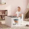Mesa Infantil con Silla Tablero Reversible Mesa y Silla Infantil con Pizarra para Dibujo para Niños 3-6 Años Blanco - Ogal.Es