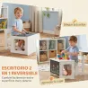 Mesa Infantil con Silla Tablero Reversible Mesa y Silla Infantil con Pizarra para Dibujo para Niños 3-6 Años Blanco - Ogal.Es