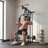 Máquina de Musculación con Polea Alta y Baja Prensa de Pecho y Piernas Compatible con Discos 25 y 50 mm (No Incl... - Ogal.Es