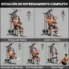 Máquina de Musculación con Polea Alta y Baja Prensa de Pecho y Piernas Compatible con Discos 25 y 50 mm (No Incl... - Ogal.Es