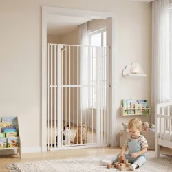 Barrera de Seguridad Niños Perros y Gatos Extra Alta 160cm Extensible 76-105cm para Puertas Escaleras Cierre Aut... - Ogal.Es