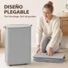 Cesto de Ropa Sucia con Tapa y Ruedas 50L Cesta de Ropa Sucia Plegable con Bolsa con Cordón Extraíble 40x30x65 c... - Ogal.Es