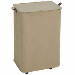 Cesto de Ropa Sucia con Tapa y Ruedas 50L Cesta de Ropa Sucia Plegable con Bolsa con Cordón Extraíble 40x30x65 c... - Ogal.Es