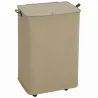 Cesto de Ropa Sucia con Tapa y Ruedas 50L Cesta de Ropa Sucia Plegable con Bolsa con Cordón Extraíble 40x30x65 c... - Ogal.Es