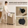 Cesto de Ropa Sucia con Tapa y Ruedas 50L Cesta de Ropa Sucia Plegable con Bolsa con Cordón Extraíble 40x30x65 c... - Ogal.Es