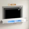 Mueble de TV Suspendido con Luces LED con Estantes Abiertos para Televisión 75 Pulgadas 177,8x30x18 cm Blanco - Ogal.Es