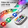Mueble de TV Suspendido con Luces LED con Estantes Abiertos para Televisión 75 Pulgadas 177,8x30x18 cm Blanco - Ogal.Es