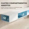 Mueble de TV Suspendido con Luces LED con Estantes Abiertos para Televisión 75 Pulgadas 177,8x30x18 cm Blanco - Ogal.Es