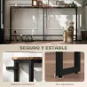 Mesa Consola Estrecha con Estación de Carga Diseño Industrial Estructura de Acero 160x20x80 cm Marrón Rústico - Ogal.Es