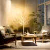 Árbol de Cerezo Artificial con 120 Luces LED Brillo Ajustable Decoración para Interiores 21x21x150 cm Blanco - Ogal.Es