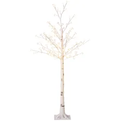 Árbol de Cerezo Artificial con 120 Luces LED Brillo Ajustable Decoración para Interiores 21x21x150 cm Blanco - Ogal.Es
