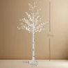 Árbol de Cerezo Artificial con 120 Luces LED Brillo Ajustable Decoración para Interiores 21x21x150 cm Blanco - Ogal.Es