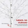 Árbol de Cerezo Artificial con 120 Luces LED Brillo Ajustable Decoración para Interiores 21x21x150 cm Blanco - Ogal.Es